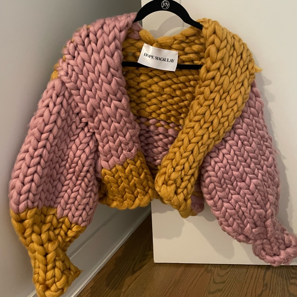 Hope Macaulay hand knit cropped wool sweater
